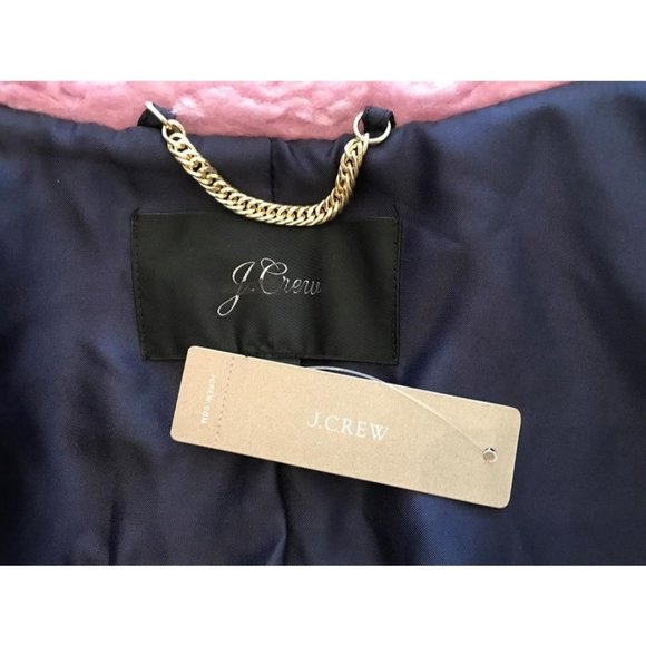 JCrew $228 Zip-Up Teddy Coat M Smoky Wisteria Fleece Faux Fur Jacket J9064 DR - Picture 5 of 7